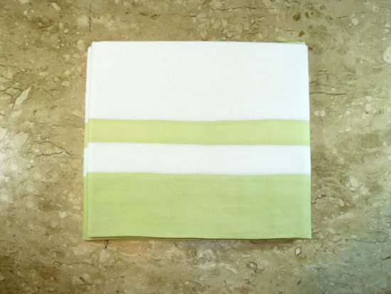 Toalha de Mesa de Jantar Branca e Verde